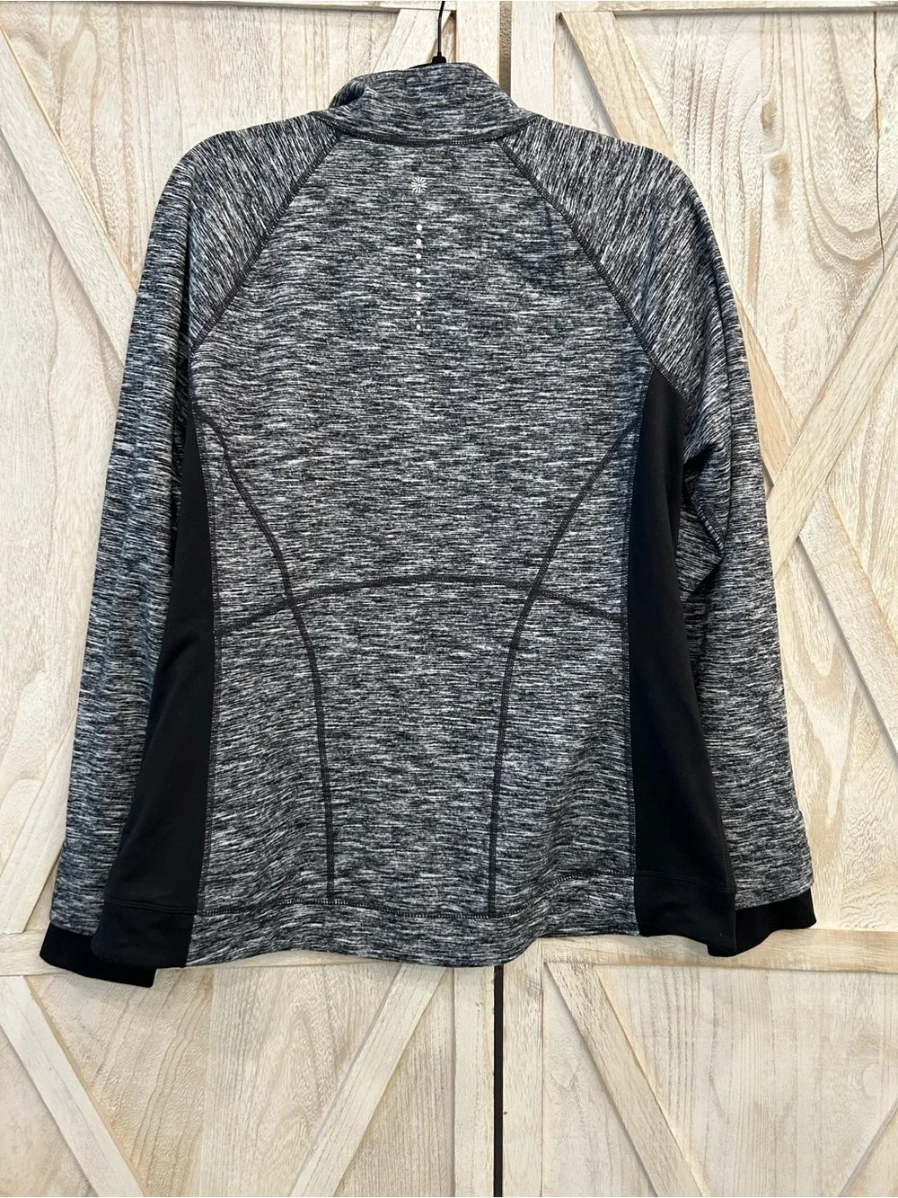 Heathered Gray Full-Zip Jacket with Pink Accents